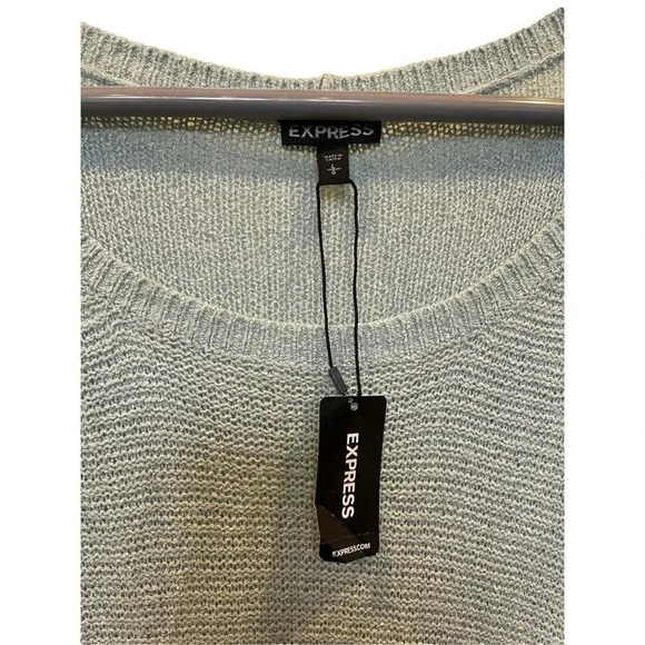 NEW Express Women’s Large Oversized Slouchy Sweater With Cutout Bell Sleeves - Picture 6 of 7